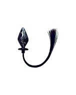 Glass pony tail butt plug - large