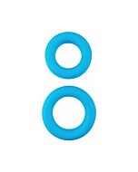 Neon stretchy silicone ring set blue