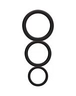 Round cock ring set - black