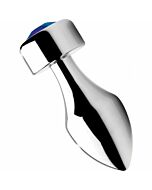 Aluminum plug with blue gem - small