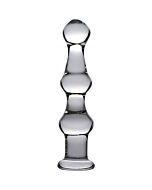 Mammoth 3 bumps glass dildo - clear