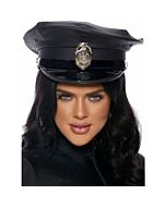 Vinyl patrol hat with badge - black