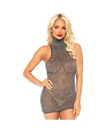 Leg avenue dress high dress black/silver one size