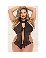 Deep v teddy black