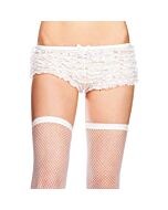 Leg avenue white micromesh lace ruffle tanga shorts