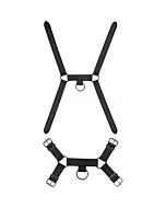 Ouch! skulls and bones - male harness with spikes - black