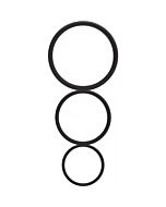 Flat cock ring set - black