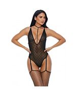 Sweet dot teddy with garter straps black