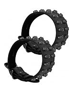 Ouch! skulls and bones - ankle cuffs with skulls - black