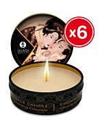 Shunga massage candle chocolate 6 x 30 ml