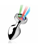 Light up - medium anal plug - silver