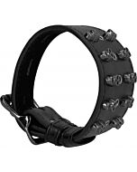 Ouch! skulls and bones. bracelet with spikes black mod ii