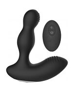 Remote controlled e-stim & vibrating prostate massager - black