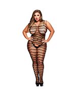 Criss cross crotchless bodystocking