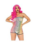 Strapless lurex romper - rainbow