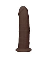 Silicone dildo without balls - 22,8cm - brown