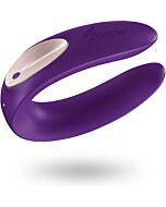 Partner toy plus vibrator stimulating both partners
