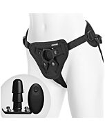 Vac-u-lock supreme harness w vibr. plug