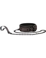 Ouch - elegant collar with leash - titanium grey