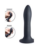Squeezable slender silicone dildo - black