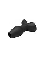 Invasion hollow silicone anal plug- small - black