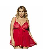 Subblime queen plus red babydoll with bow and shinny details