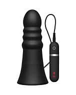Butt plug vibrating 8 inch ridged black