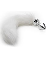 White tail butt plug silver