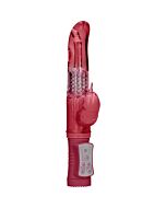 Rotating beaded dolphin vibrator - red