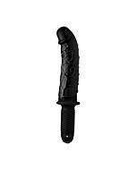 The curved dicktator 13 mode vibrating giant dildo thruster black
