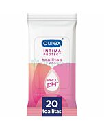 Durex intima protect intimate hygiene wipes 20 uts
