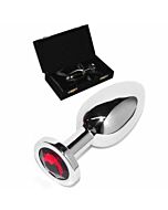 Metalhard anal plug diamond red small 5.71 cm