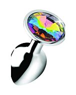 Gema anal plug - rainbow - small - silver