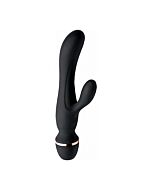 Shegasm supreme 3 in 1 silicone suction rabbit vibe - black