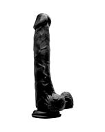 Realistic cock - 10 inch - with scrotum - black