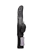 Rotating beaded dolphin vibrator - black