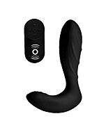 Silicone prostate vibrator with remote control - black