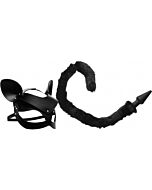 Cat tail anal plug and mask set - black