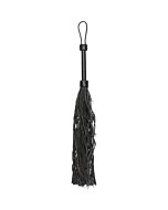 Leather suede barbed wired flogger black