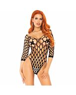 Leg avenue pothole net sleeve boydsuit one size