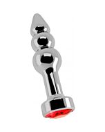 Rich silver plug 10 cm red sapphire