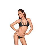 Checkered bra-set - black