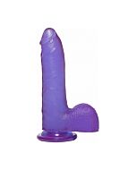 Crystal jellies 7 inch thin cock with balls - purple