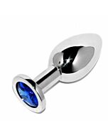Metalhard anal plug diamond blue small 5.71cm