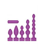 Silicone usb-rechargeable anal set  purple