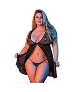 Sexytime - front opening babydoll - black