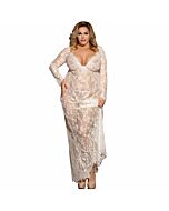 Subblime queen plus long sleeve long dress white