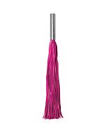 Leather whip metal long pink