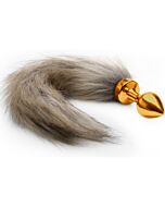 Fox tail butt plug gold
