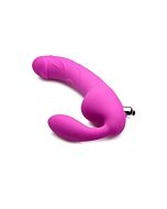 Royal rider vibrating silicone strapless strap on - purple